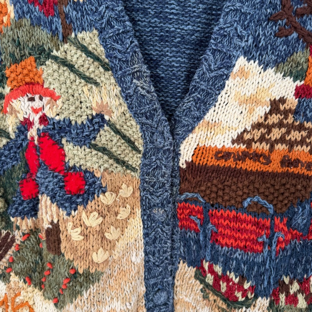 Heirloom Collectibles Vintage Fall Harvest Scarecrow Pumpkin Sweater Vest Medium - Picture 12 of 14